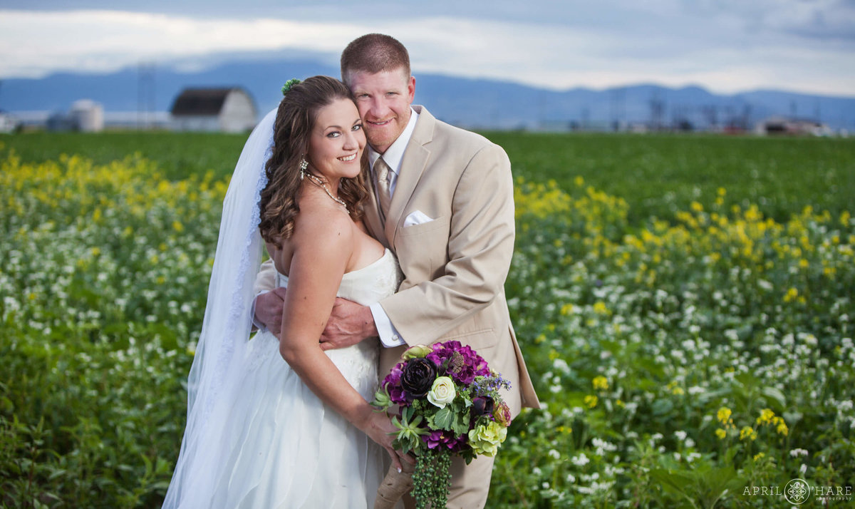 Monte Vista Colorado Farm Wedding mountain backdrop