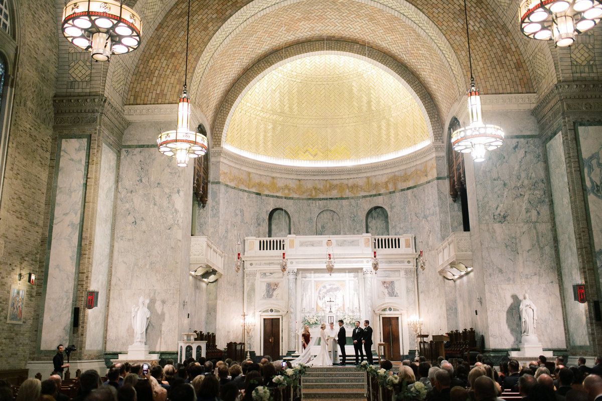 grand indoor wedding ceremony in philadelphia