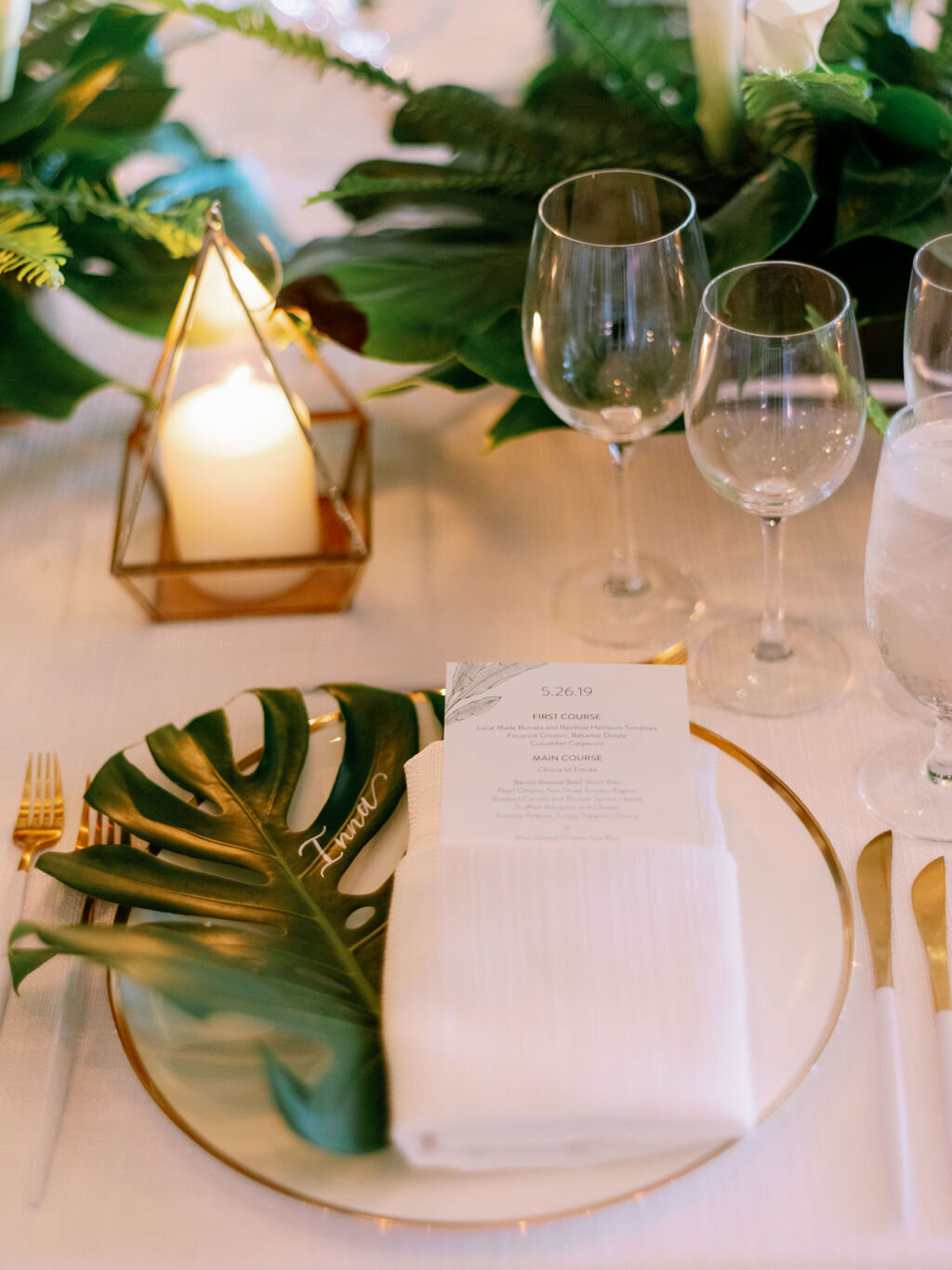 Palm Beach The Breakers Resort Palm Leaves Place Setting