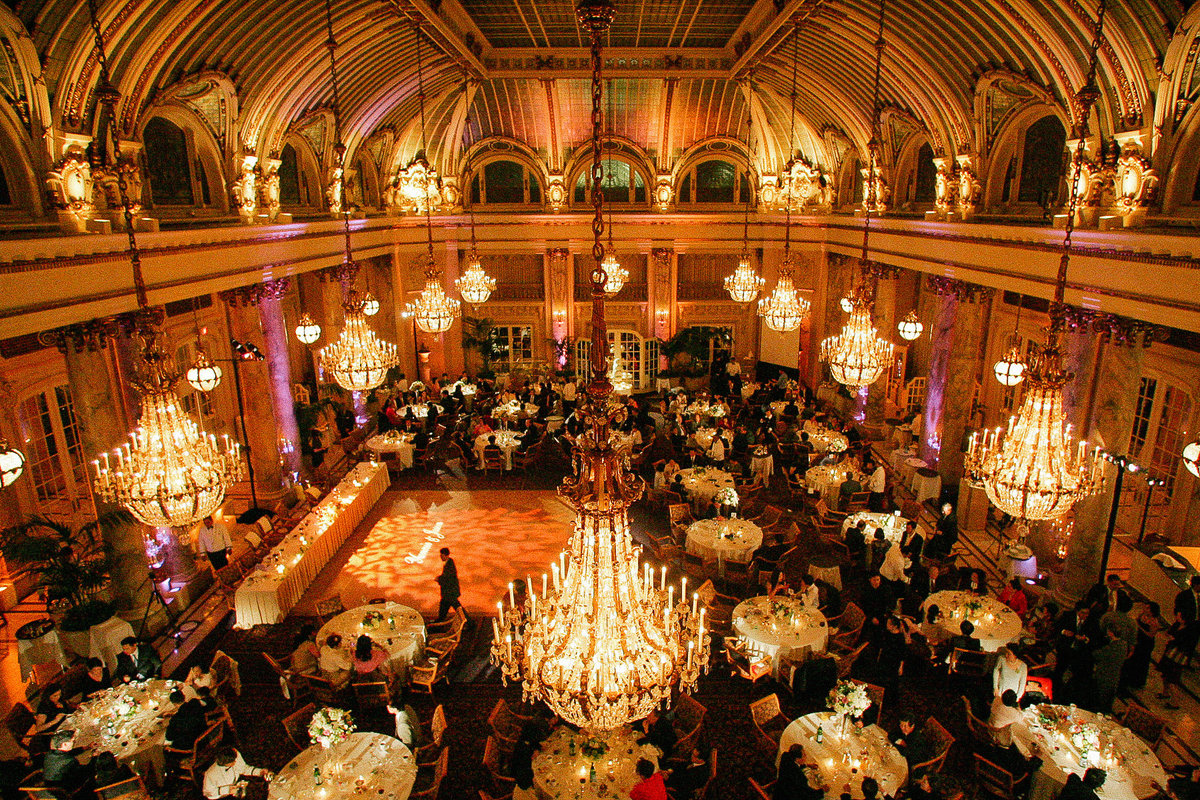 Formal wedding reception at the Palace Hotel in San Francisco.
