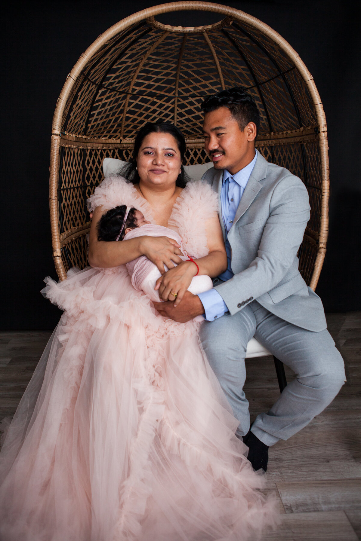 Elegant Newborn Family Portrait