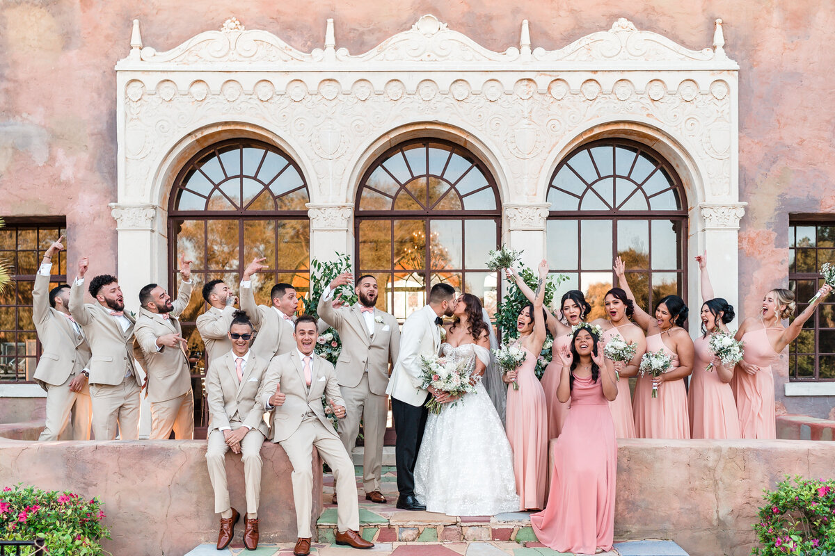 Fun wedding party shot at Howey Mansion by Orlando photographer and videographer