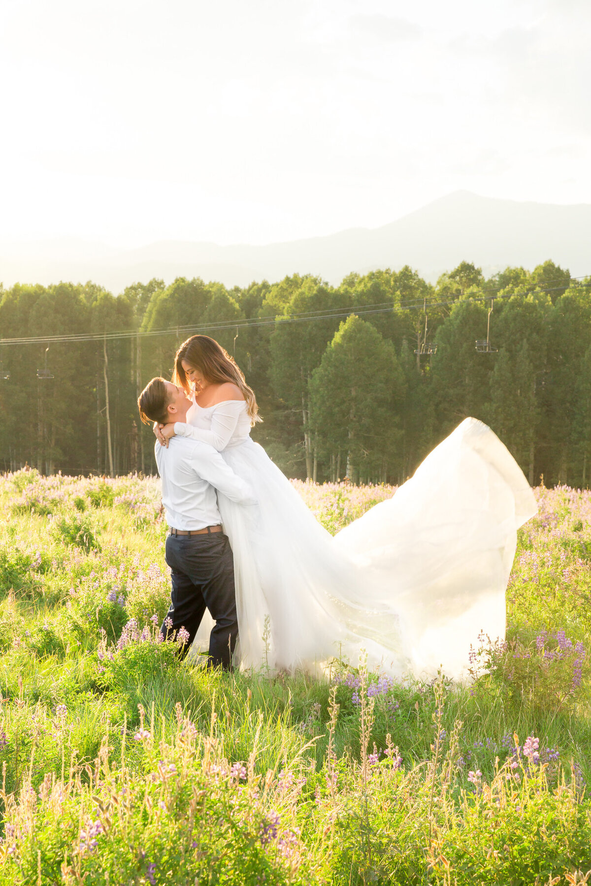 Bride and Groom Portrait Photography - Arizona Snowbowl - Flagstaff, Arizona - Bayley Jordan Photography