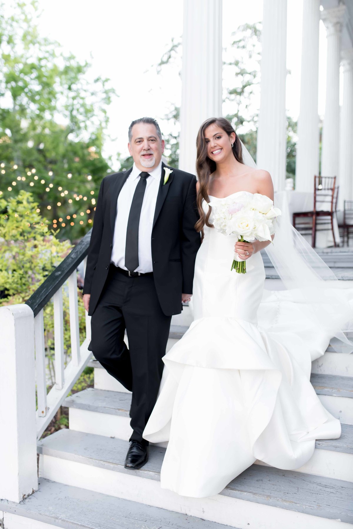 Last moment withFather and daughter during a wedding at Wickliffe House in Charleston, SC