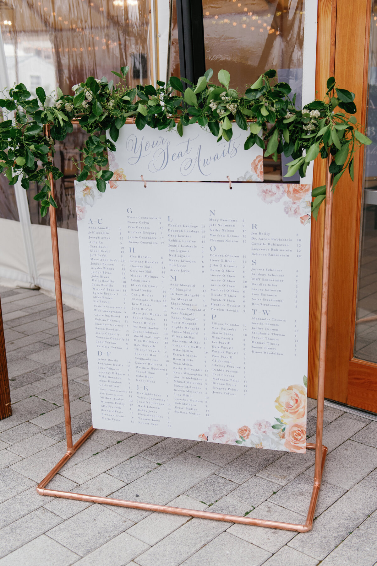 newport floral seating chart