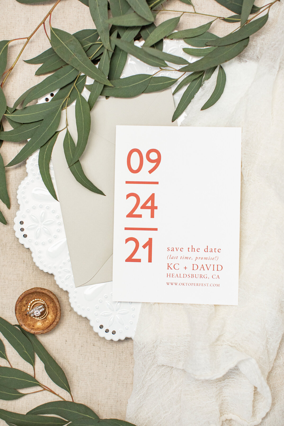 Napa Wedding Simple Save the Date