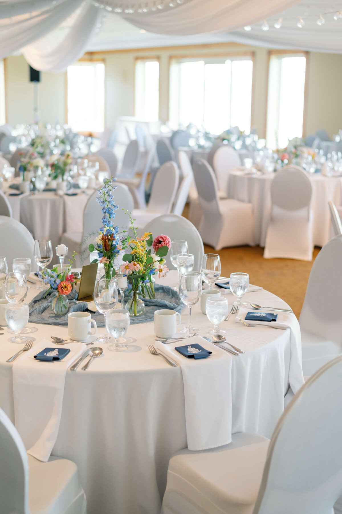 Wedding reception tables at Oak Island Resort, Nova Scotia