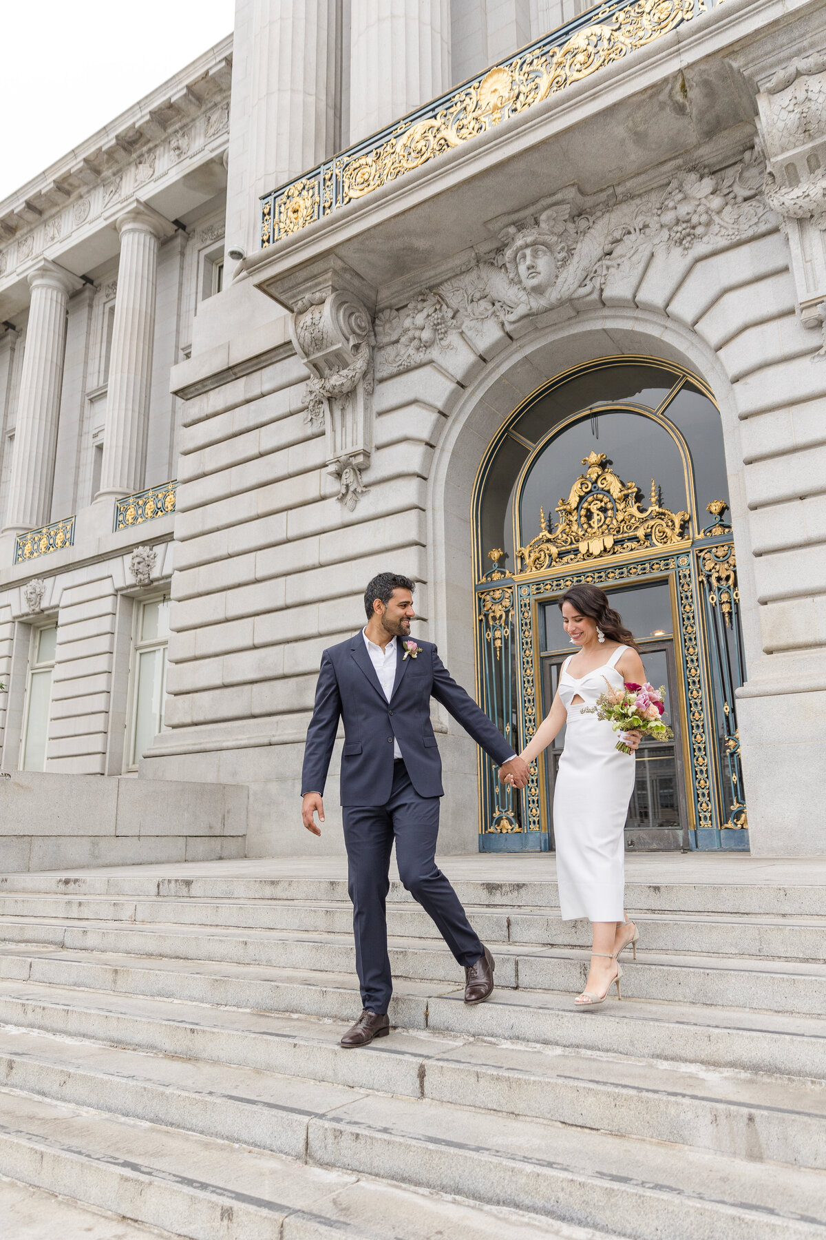 SF City Hall Wedding with Cutout Dress-28