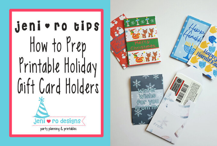 Video title image - how to prep printable holiday gift card holders