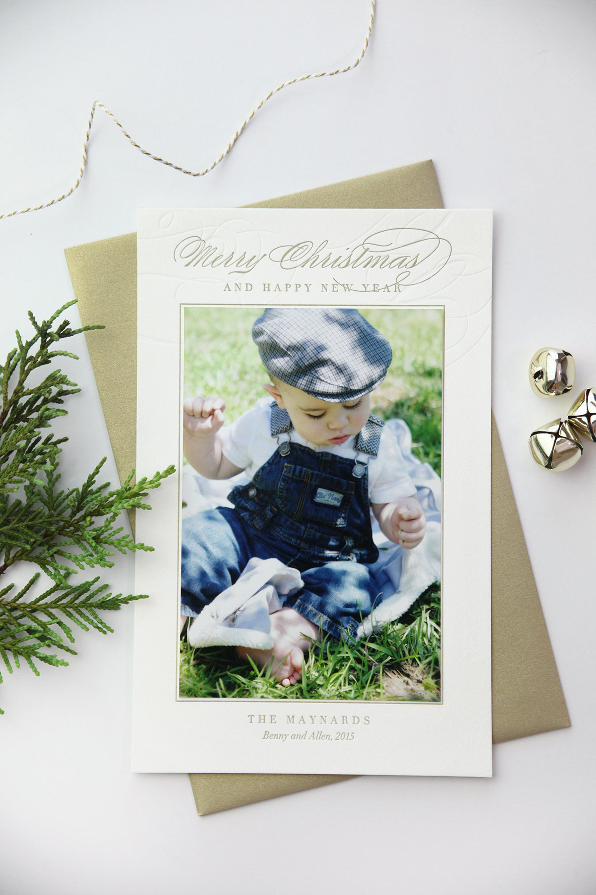 letterpress christmas photo card