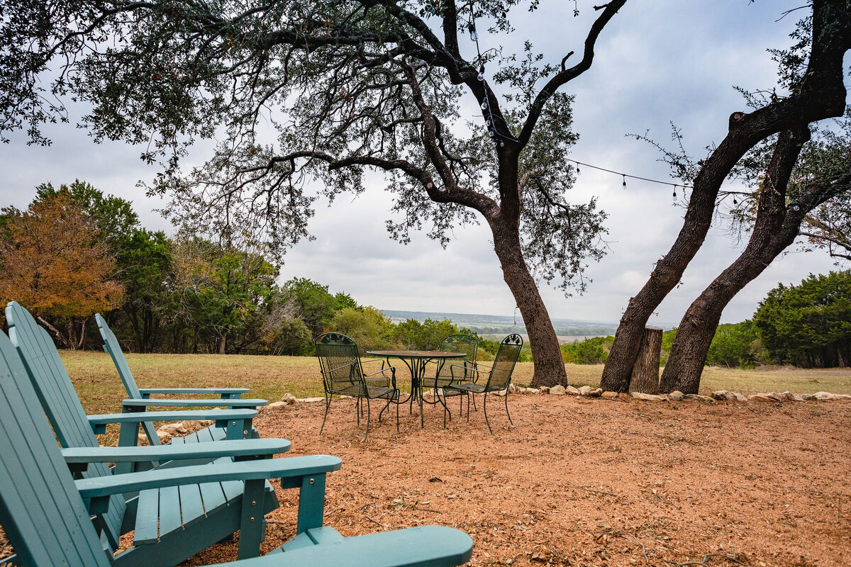 Stunning view of the backyard area with plenty of seating at this three-bedroom, two-bathroom ranch house for 7 with incredible hiking, wildlife and views.