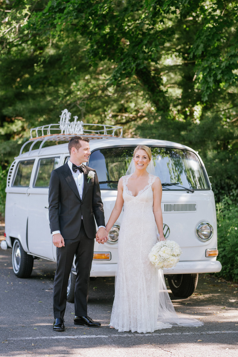 Vintage VW bus in a weding photo