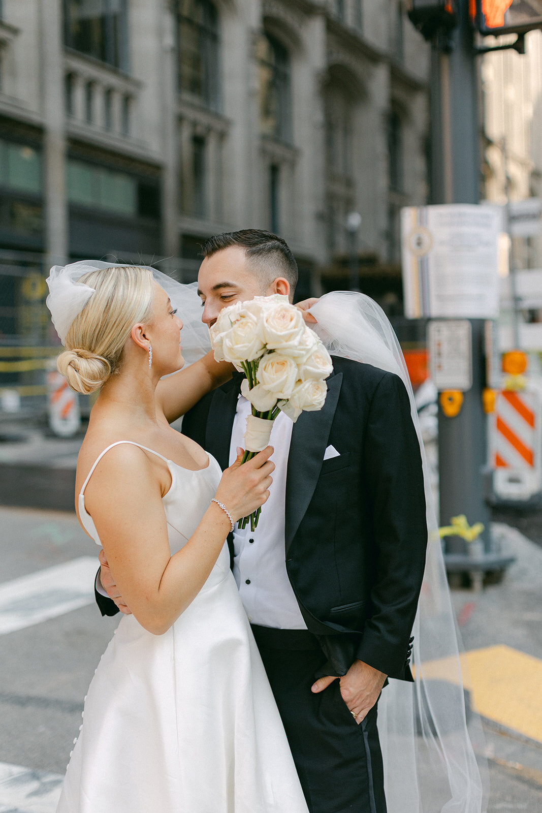 Bride and groom celebrating at the Omni William Penn Hotel wedding in Pittsburgh