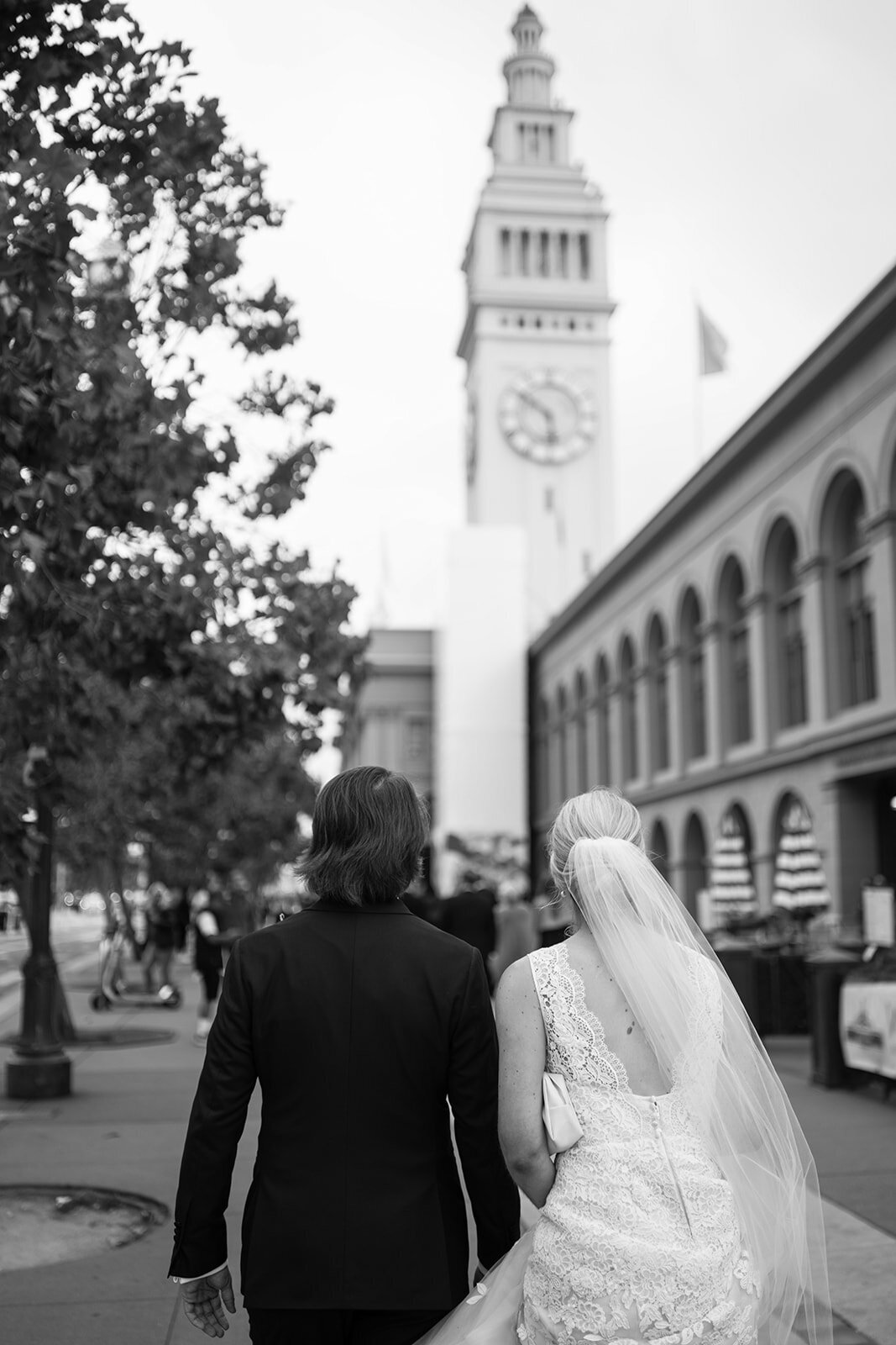 San Francisco Ferry Building Wedding BW