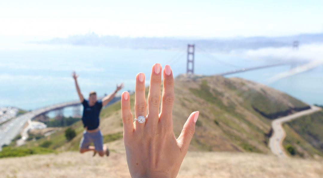 Proposal Photography Overlooking the Golden Gate Bridge in San Francisco
