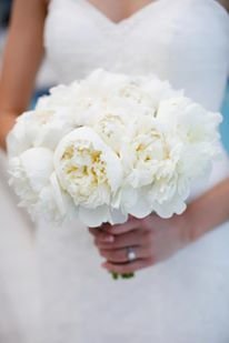 All white peonies bouquet