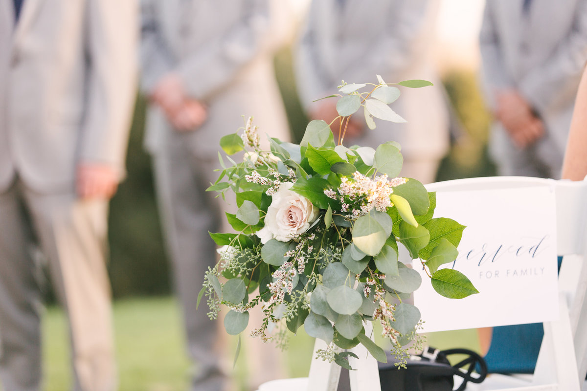 Ceremony florals at Firestone Vineyard wedding