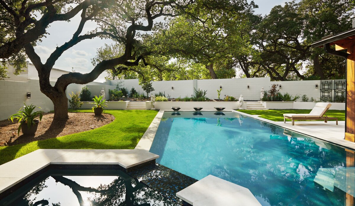 custom in-ground pool in austin, texas luxury home