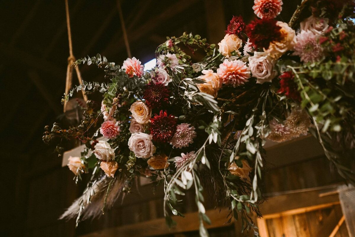 megan lang wedding - hanging floral design