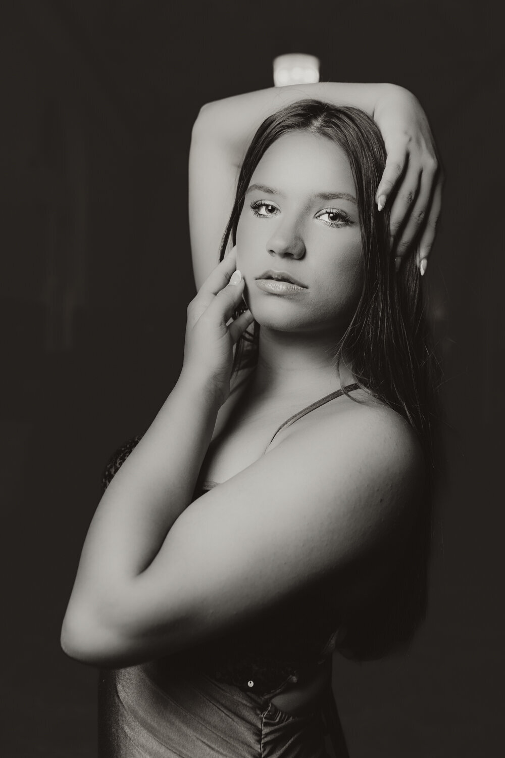 Lansing Michigan senior portraits glam studio