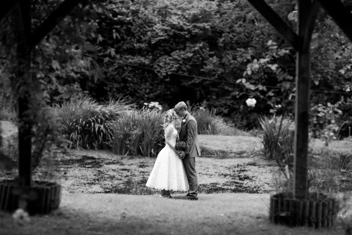 Black and white of couple at The Green in Cornwall