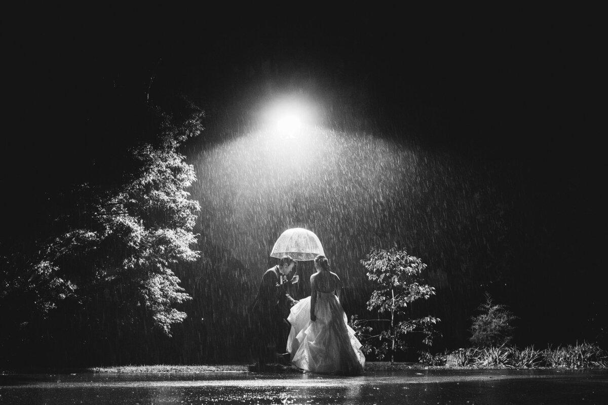 rainy wedding asheville