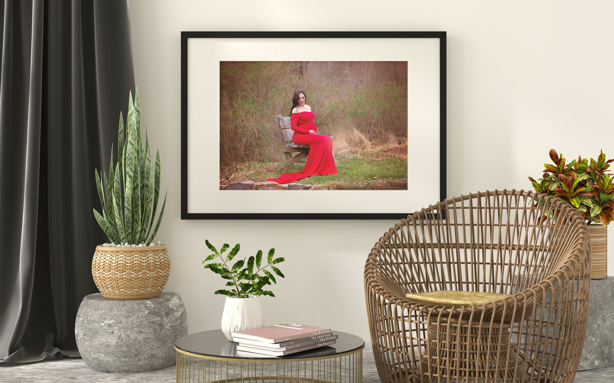 framed portrait of a maternity session