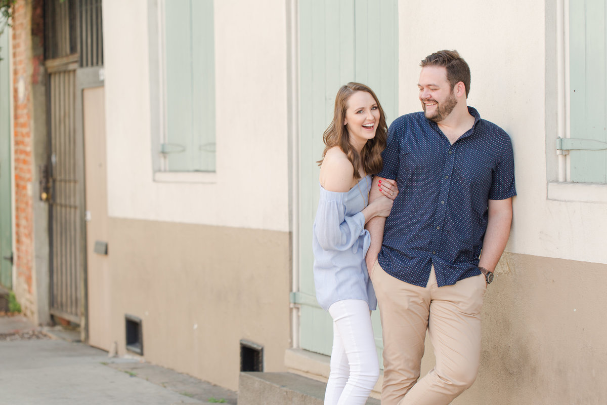 Engagement photo of couple in New Orleans, Louisiana