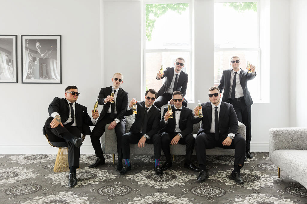Groom's getting ready photos at Maison Principale Montreal | Luxury Wedding Photographer based in Canada | Lake como wedding