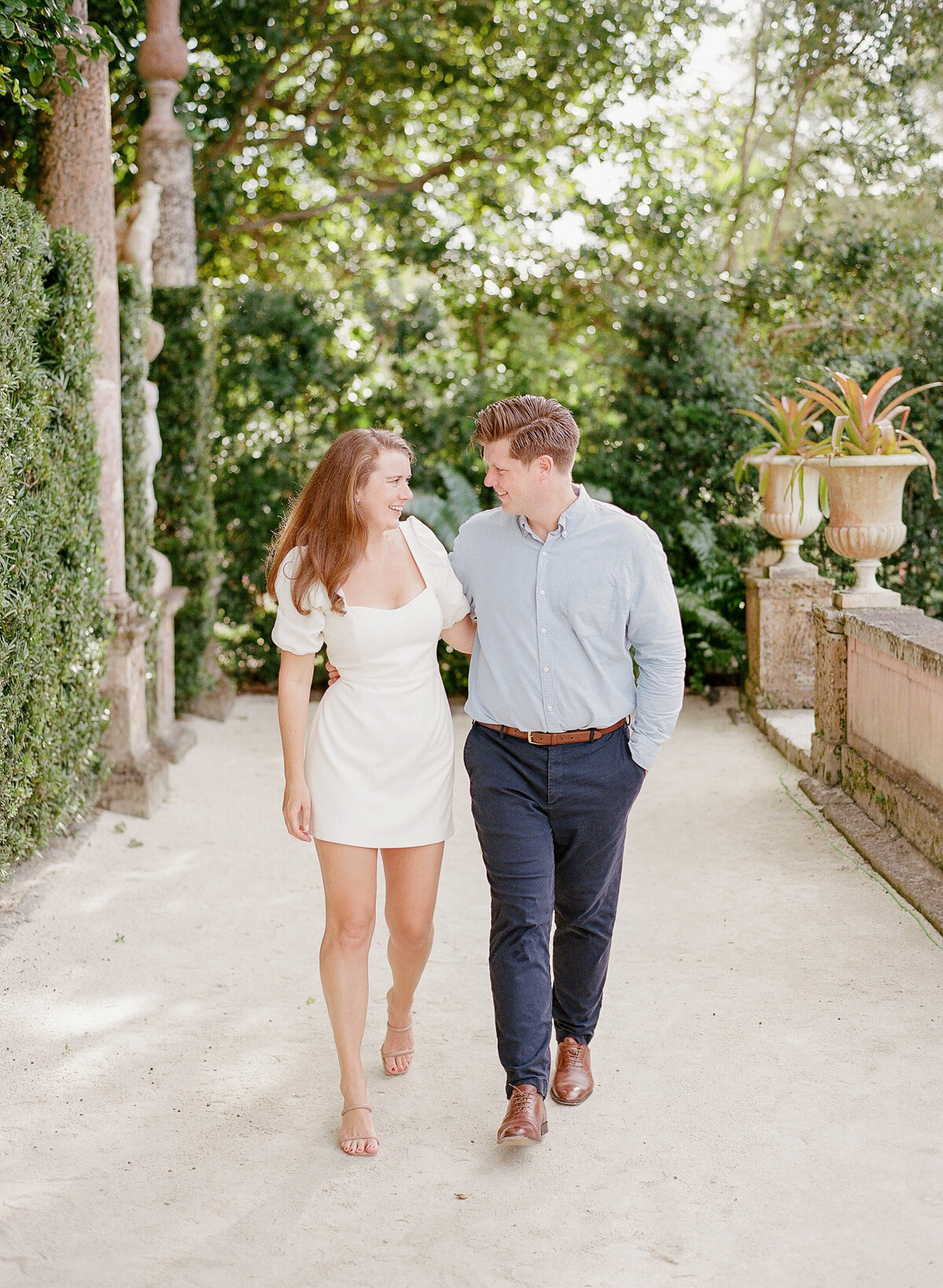 Vizcaya Engagement Session with White Dress-4