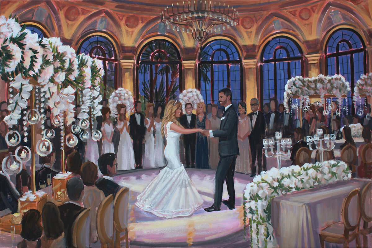 painting of wedding at The Breakers