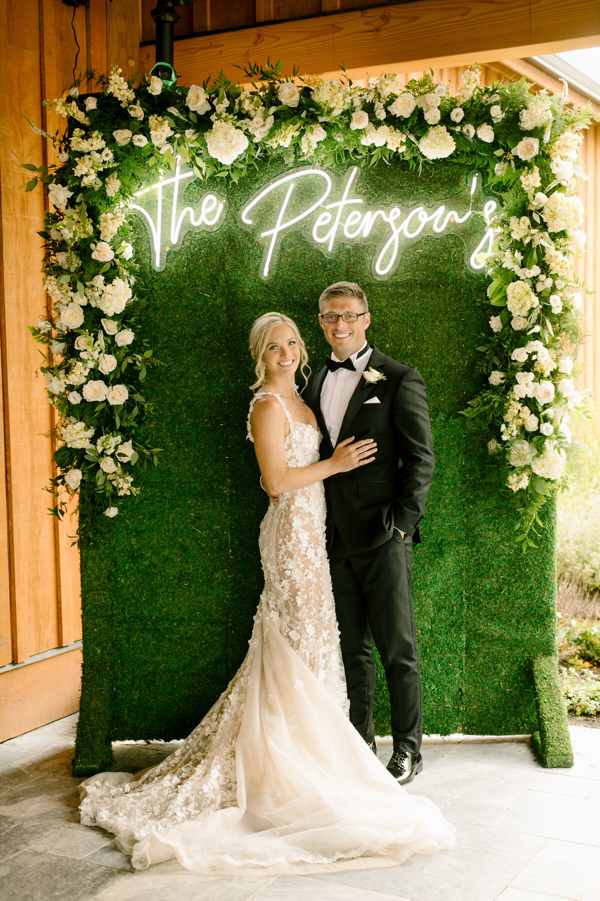 Lake House on Canandaigua Wedding Neon Sign Floral Photo Backdrop_Verve Event Co (2)