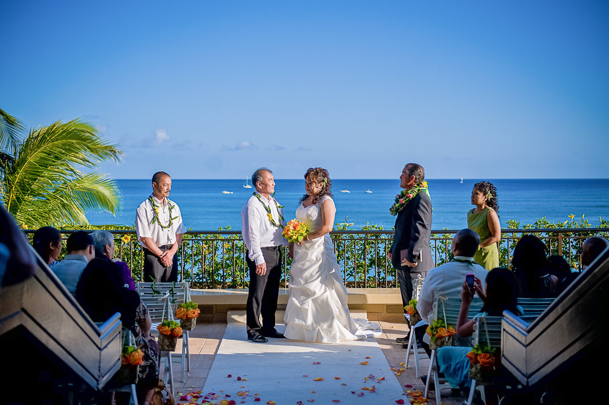 Tropical Wedding Ceremony View