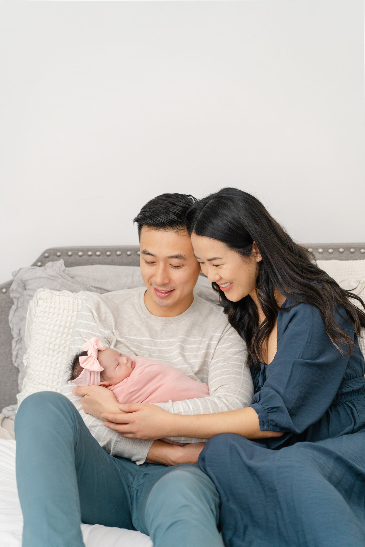in-home session with newborn girl and parents