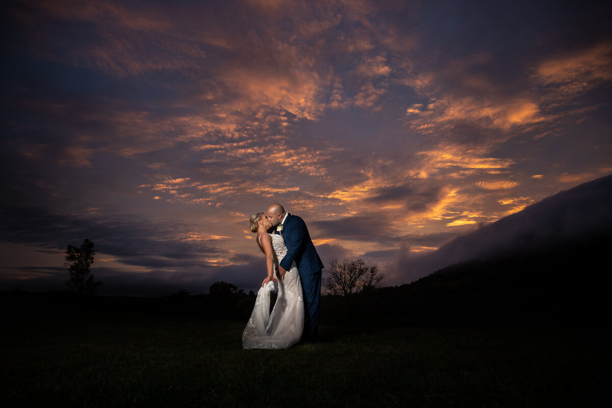sunset wedding photo in lafollette east TN