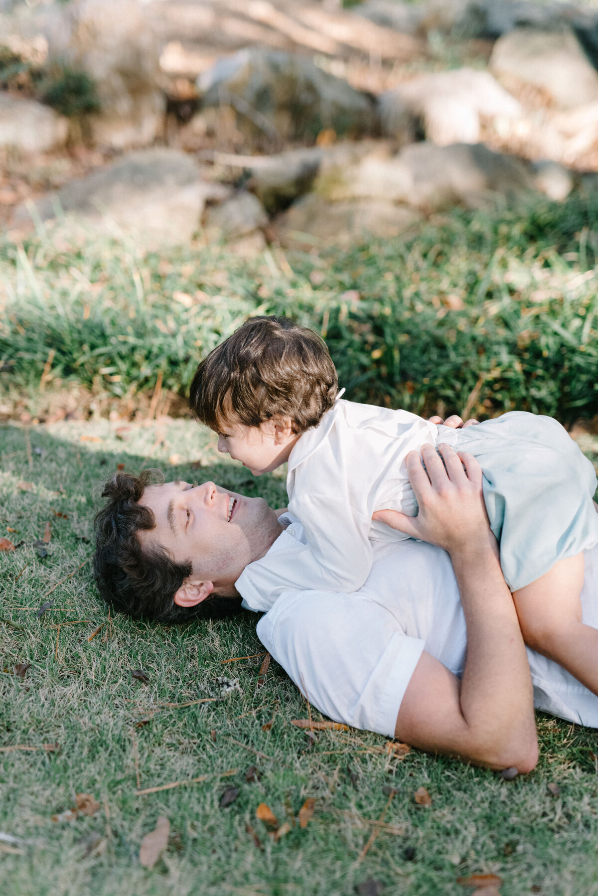Father and son portraits for family session at Birmingham Botanical Gardens