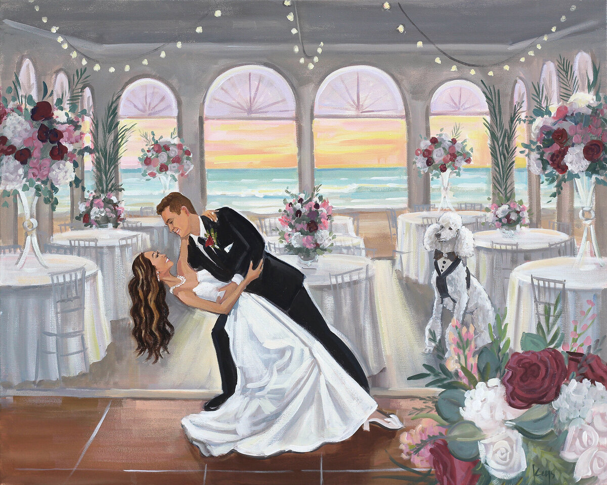 Wedding Painting with ocean