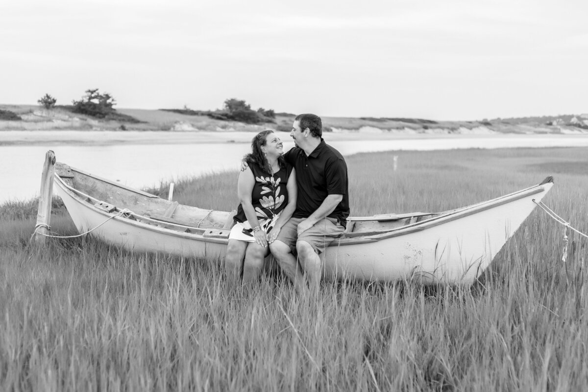 Engaged Couple on a boat in Maine