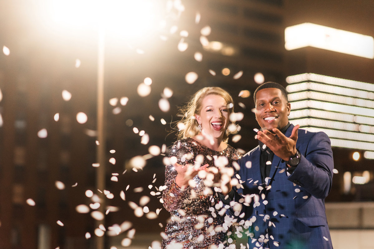 new years themed rooftop engagement session
