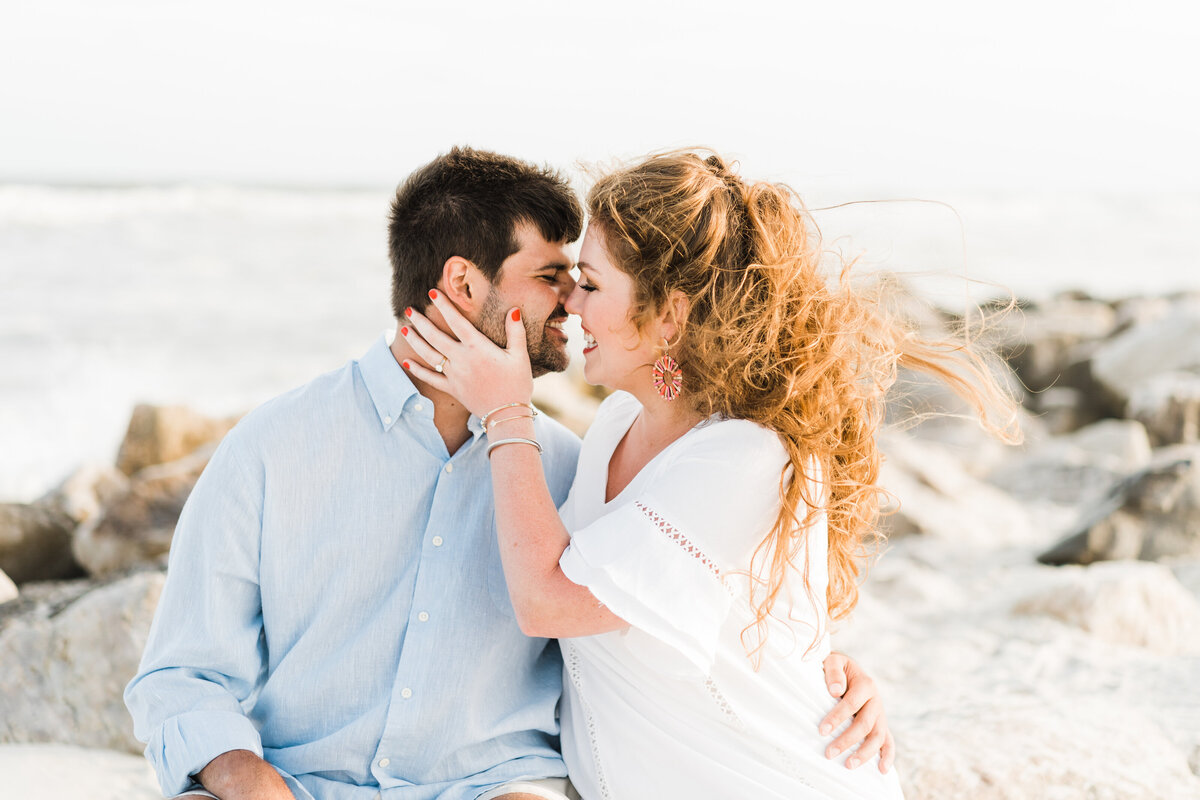 Engagement photoshoot on a beach in Alabama