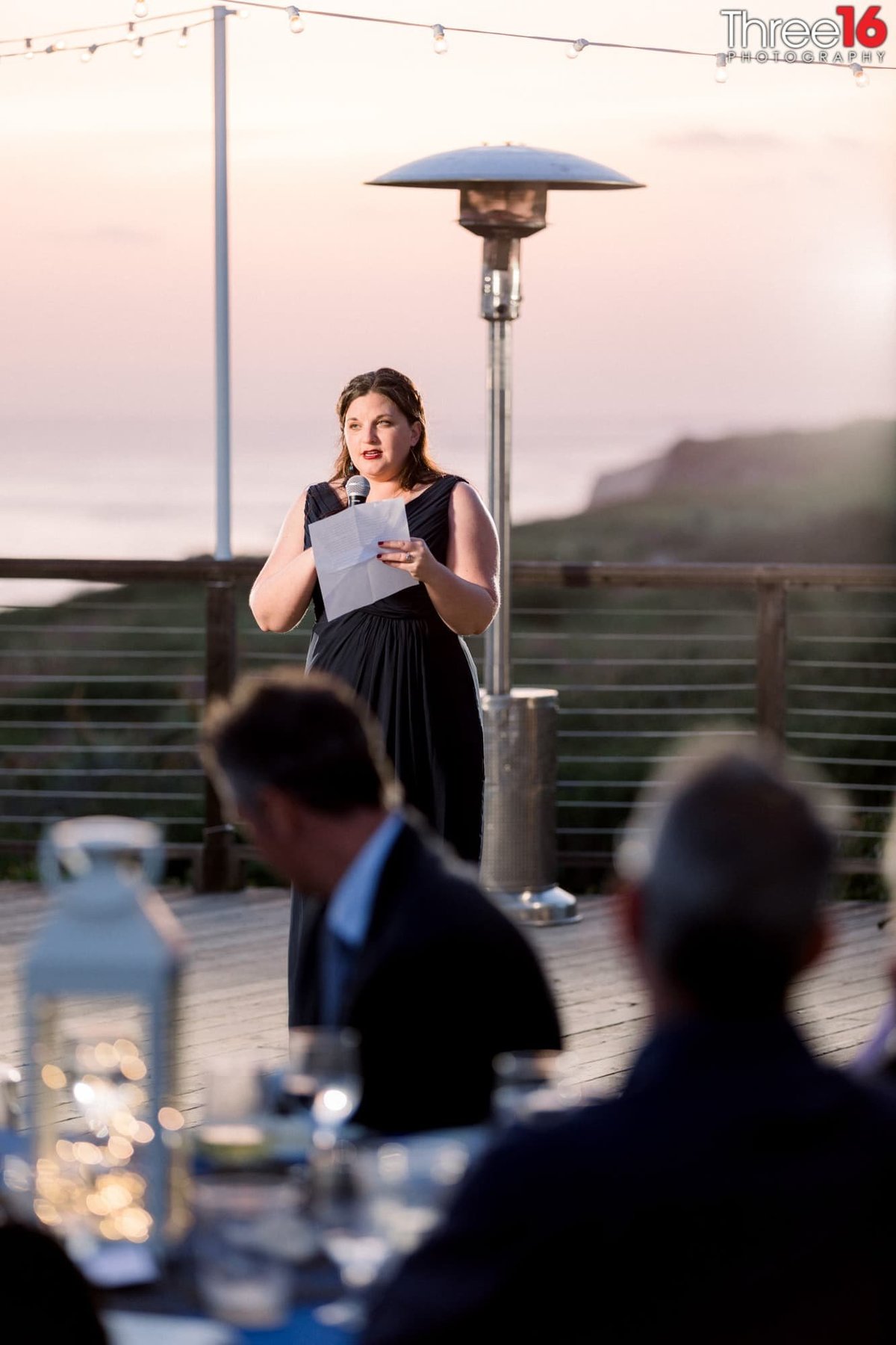 Maid of Honor gives her speech during the wedding reception