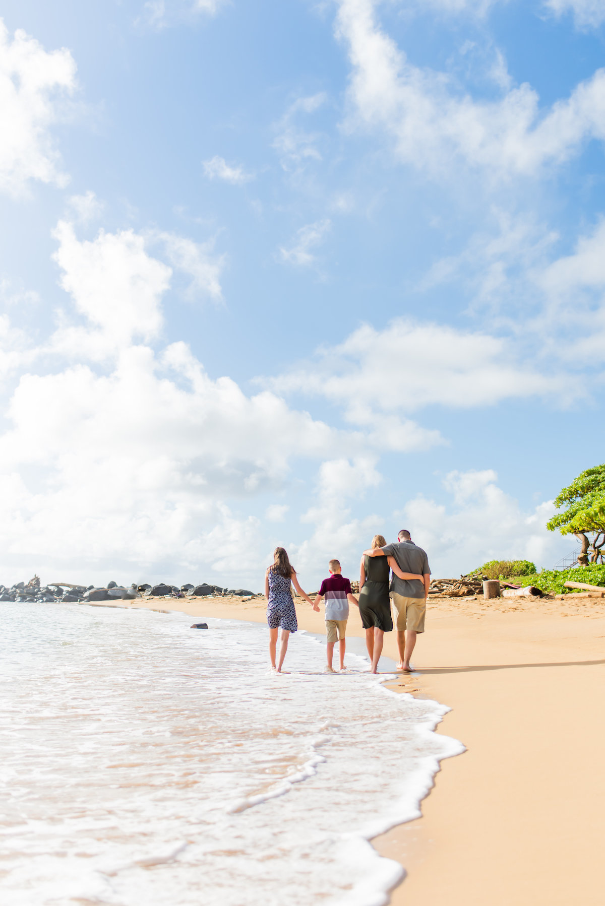 Beautiful Beach family portraits in Kauai