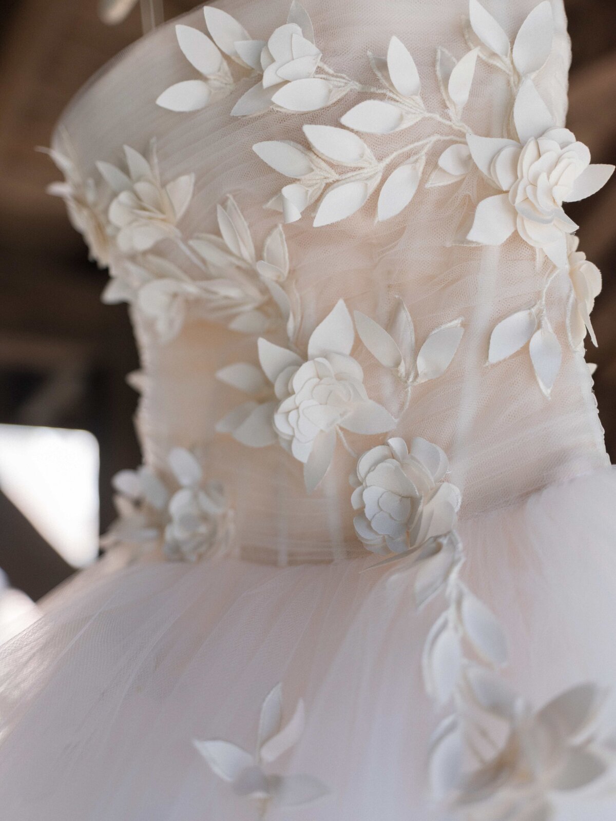Lace Flower Detail Wedding Dress
