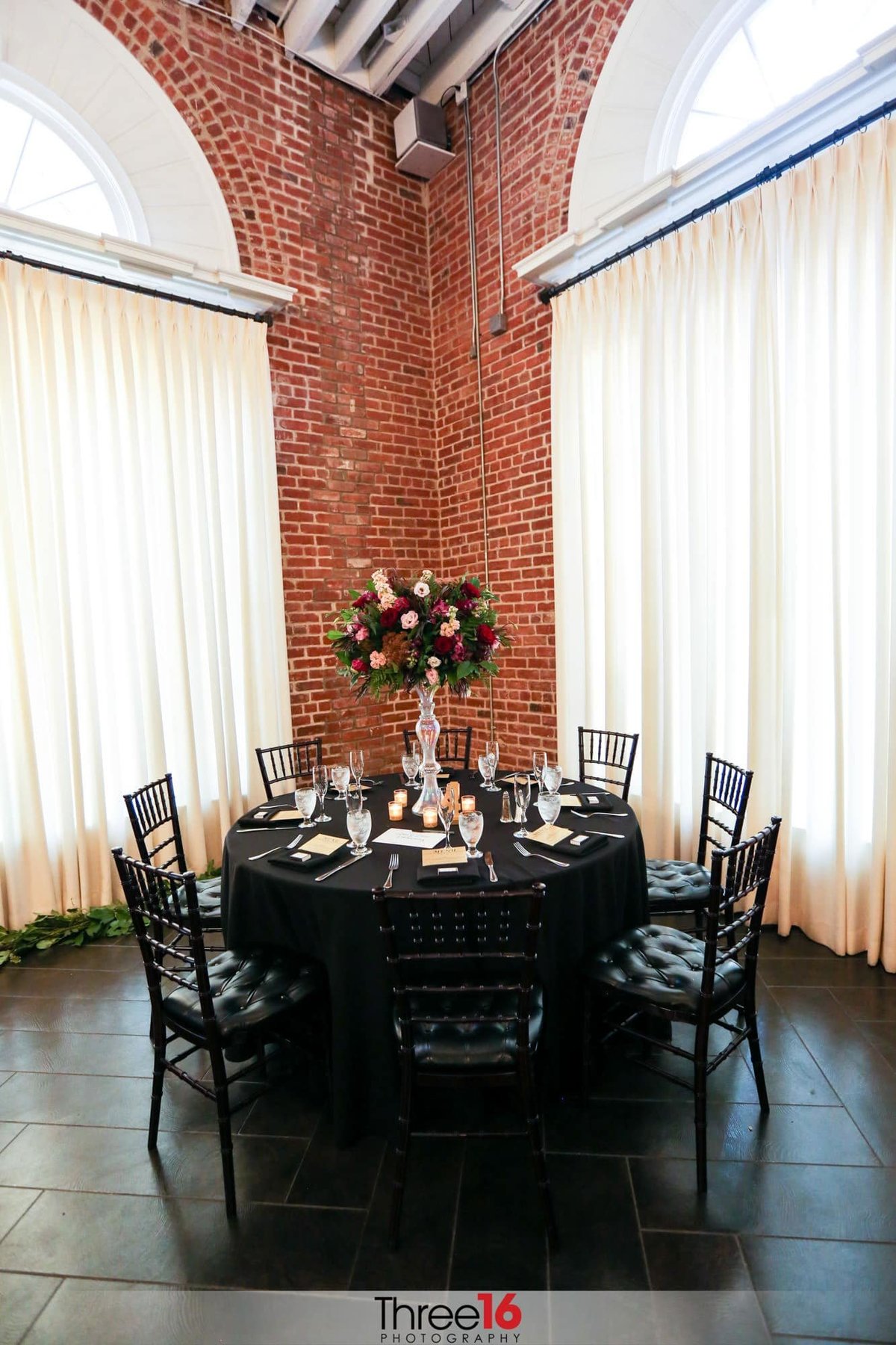 Table setup for a wedding reception
