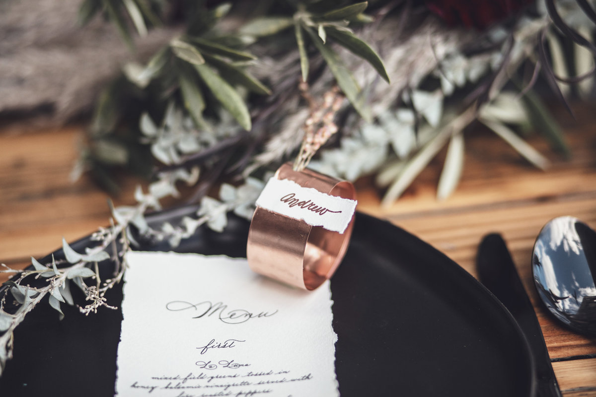 Copper Unique Wedding Placecard - Verve Event Co. Rochester NY