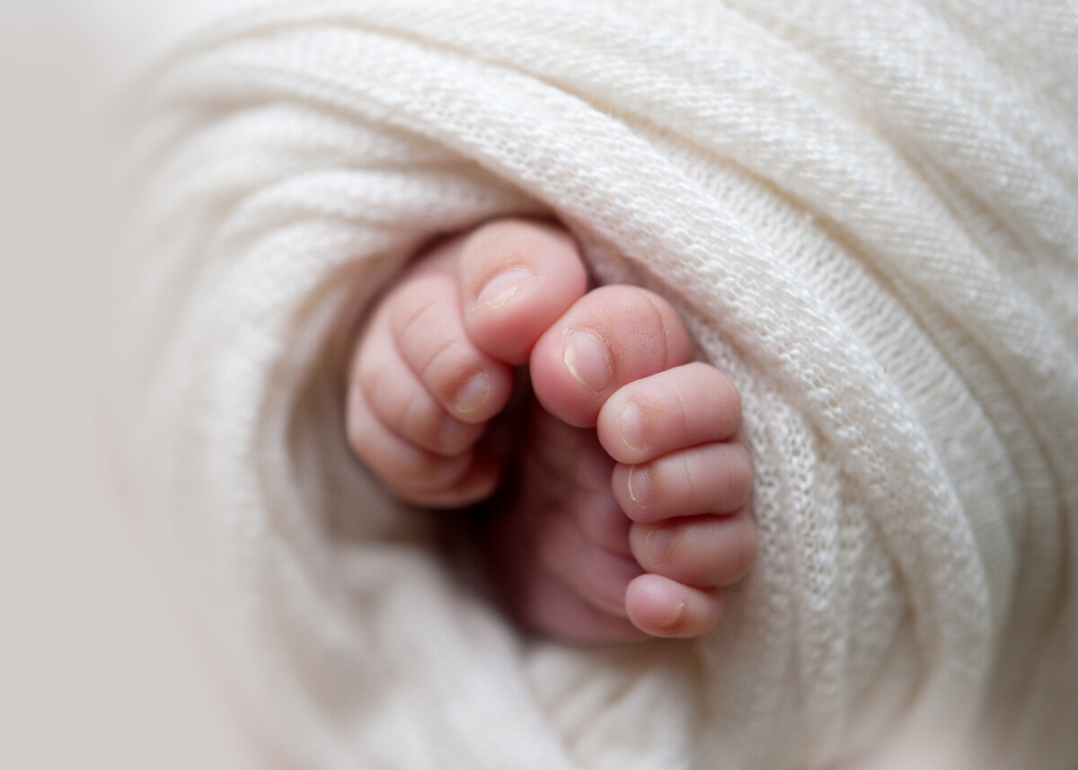 Newborn session of baby feet