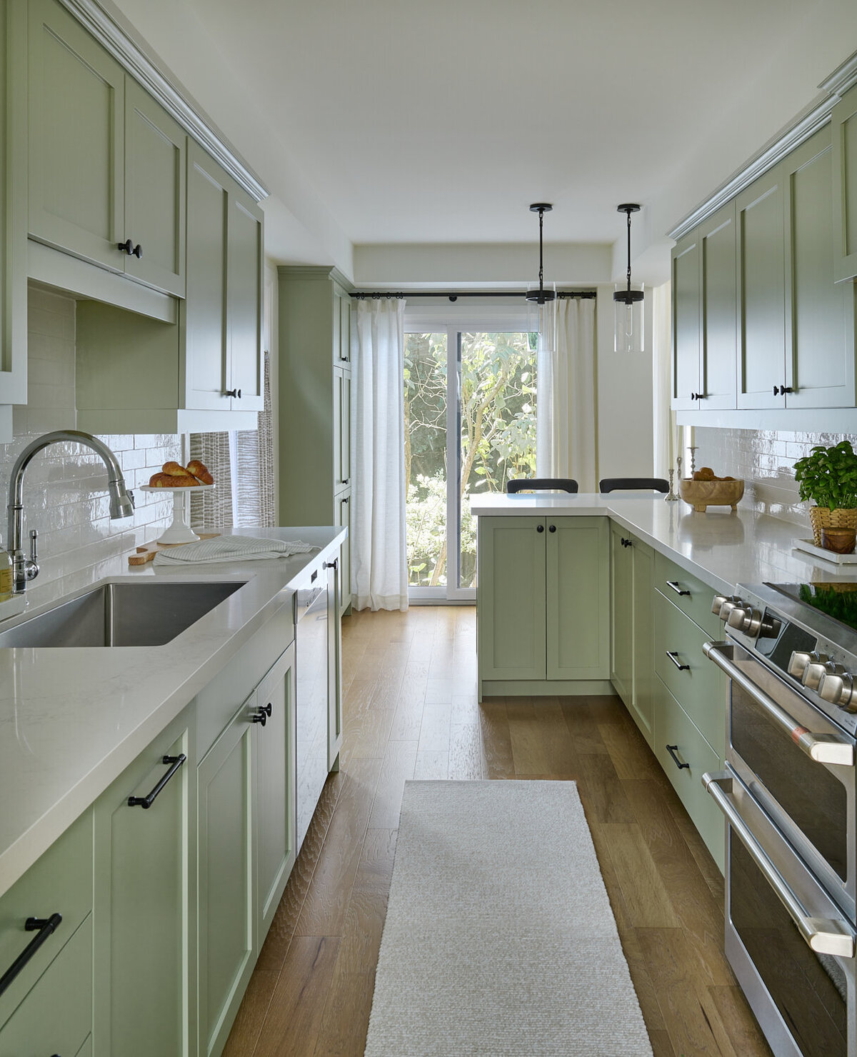 Burlington interior design project - green kitchen - Staci Edwards Interior Design