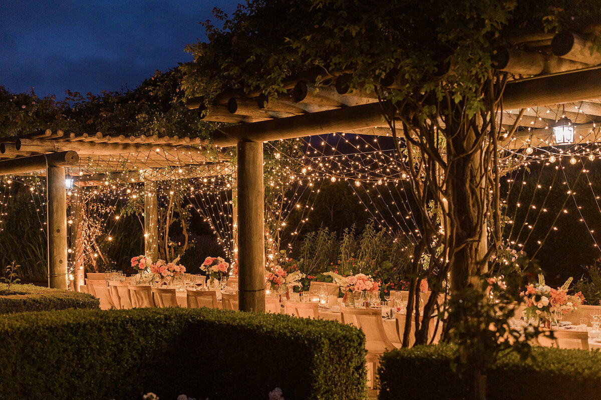 Bernardus Carmel Wedding twinkle light installation