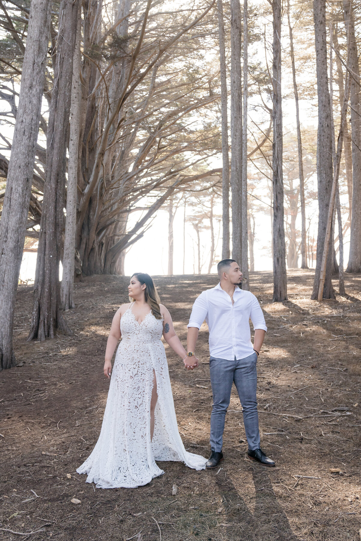 Outdoor Bay Area Wedding Couple Half Moon Bay, Ca