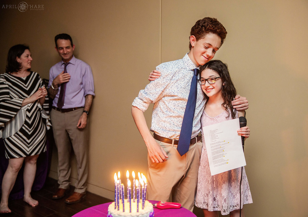 Candle-Lighting-Ceremony-at-Bat-Mitzvah-Party-at-History-Colorado-Museum-in-Denver